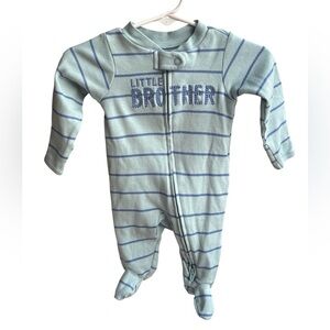 Carter's Blue Striped Little Brother Footie newborn